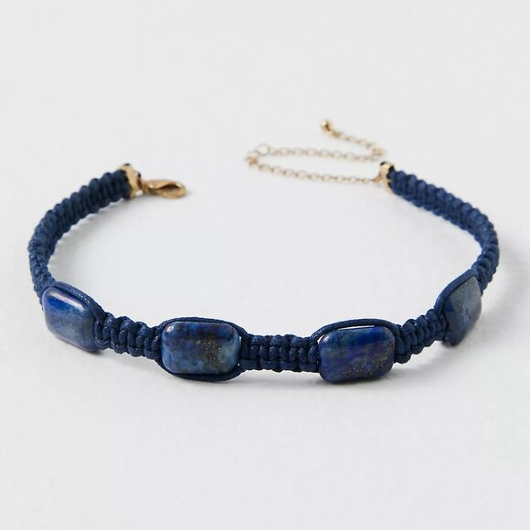 FREE PEOPLE Sweet Carolina Choker In Blue Lapis NWT - Picture 2 of 6